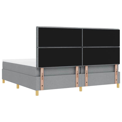 Letto a Sorgente LED Grigio chiaro 200 x 200 cm Tessuto | homemem39