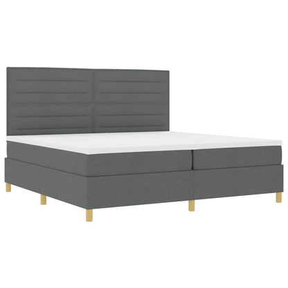 Letto a Sorgente LED Grigio scuro 200 x 200 cm Tessuto | homemem39