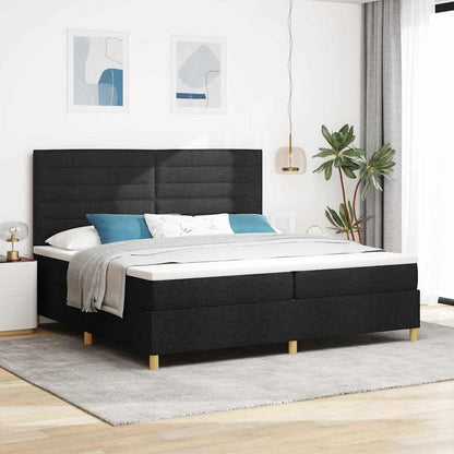 Letto a Sorgente LED con materasso Nero 200 x 200 cm Tessuto | homemem39