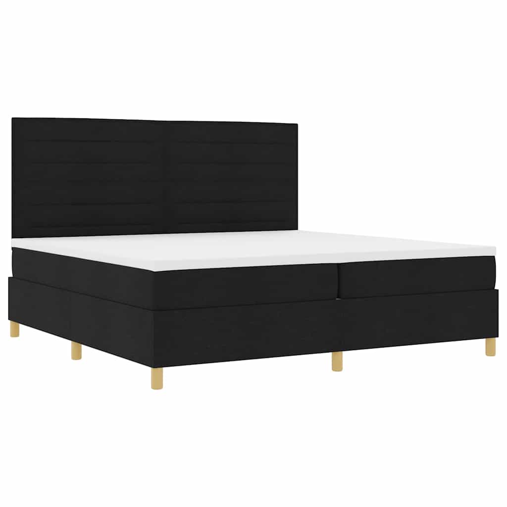 Letto a Sorgente LED con materasso Nero 200 x 200 cm Tessuto | homemem39