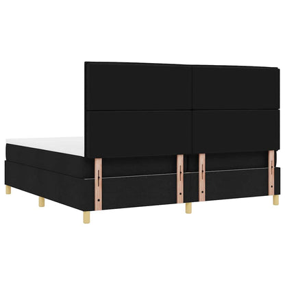Letto a Sorgente LED con materasso Nero 200 x 200 cm Tessuto | homemem39