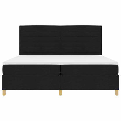 Letto a Sorgente LED con materasso Nero 200 x 200 cm Tessuto | homemem39