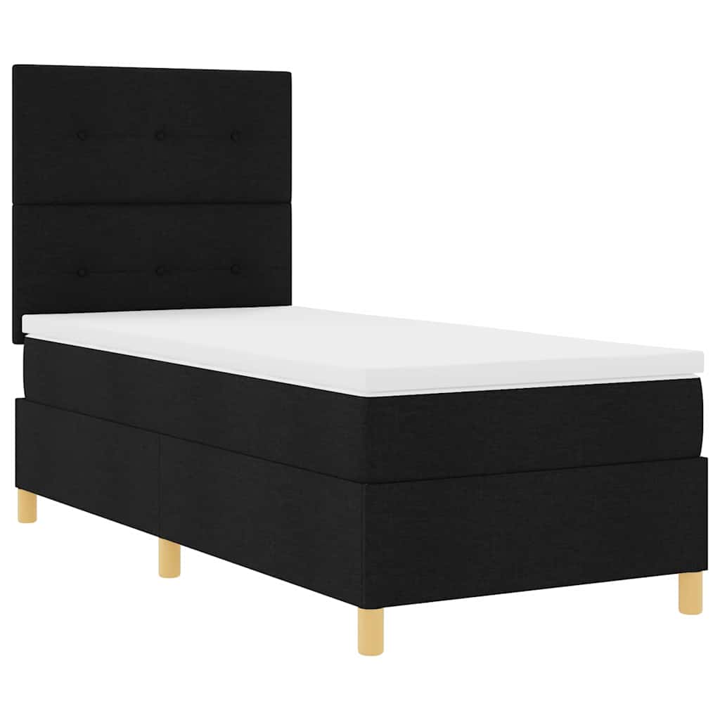 Letto a Sorgente LED con testiera Nero 80 x 200 cm Tessuto | homemem39