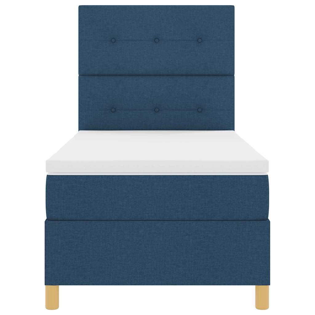 Letto a Sorgente LED con testiera Blu 80 x 200 cm Tessuto | homemem39