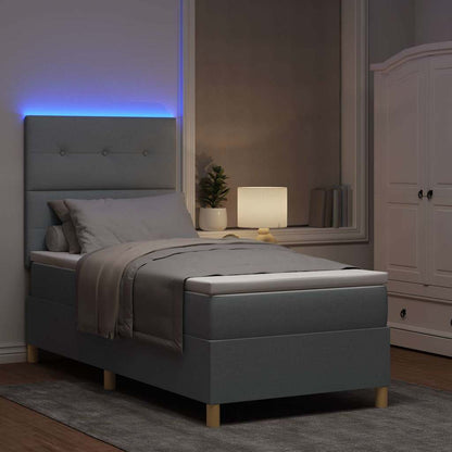 Letto a Sorgente LED Grigio chiaro 90 x 200 cm Tessuto | homemem39