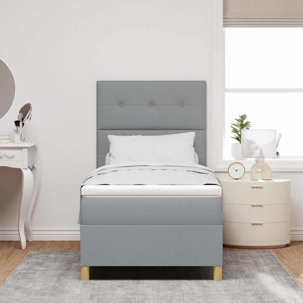 Letto a Sorgente LED Grigio chiaro 90 x 200 cm Tessuto | homemem39