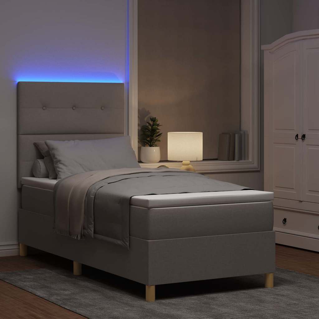 Letto a Sorgente LED con testiera Talpa 90 x 200 cm Tessuto | homemem39