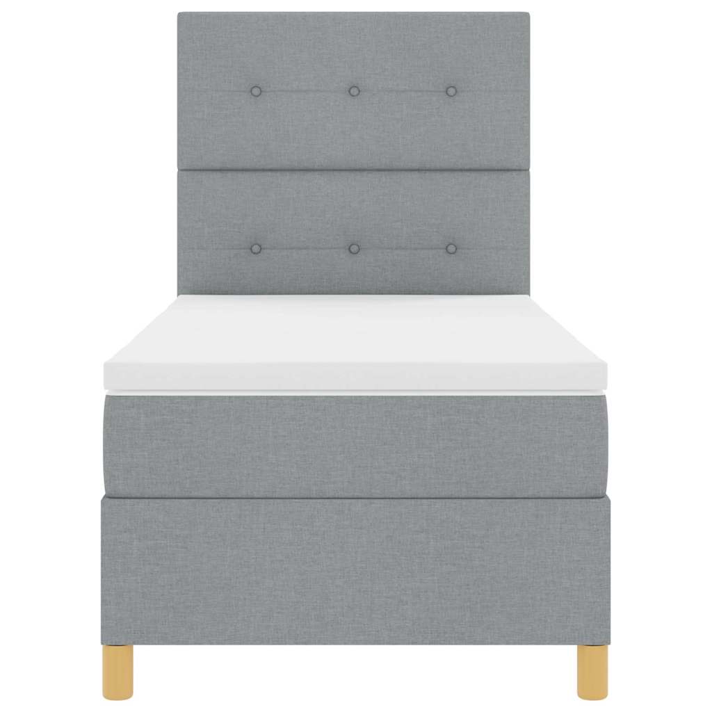 Letto a molle con materasso Grigio chiaro 100 x 200 cm Tessuto