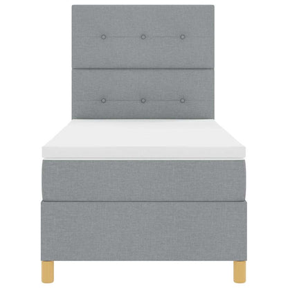 Letto a molle con materasso Grigio chiaro 100 x 200 cm Tessuto