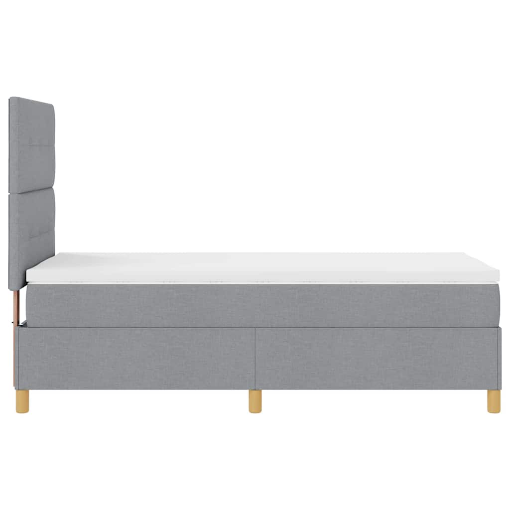 Letto a molle con materasso Grigio chiaro 100 x 200 cm Tessuto