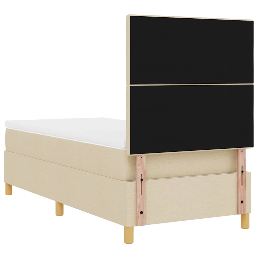 Letto a Sorgente LED con testiera Crema 100 x 200 cm Tessuto | homemem39