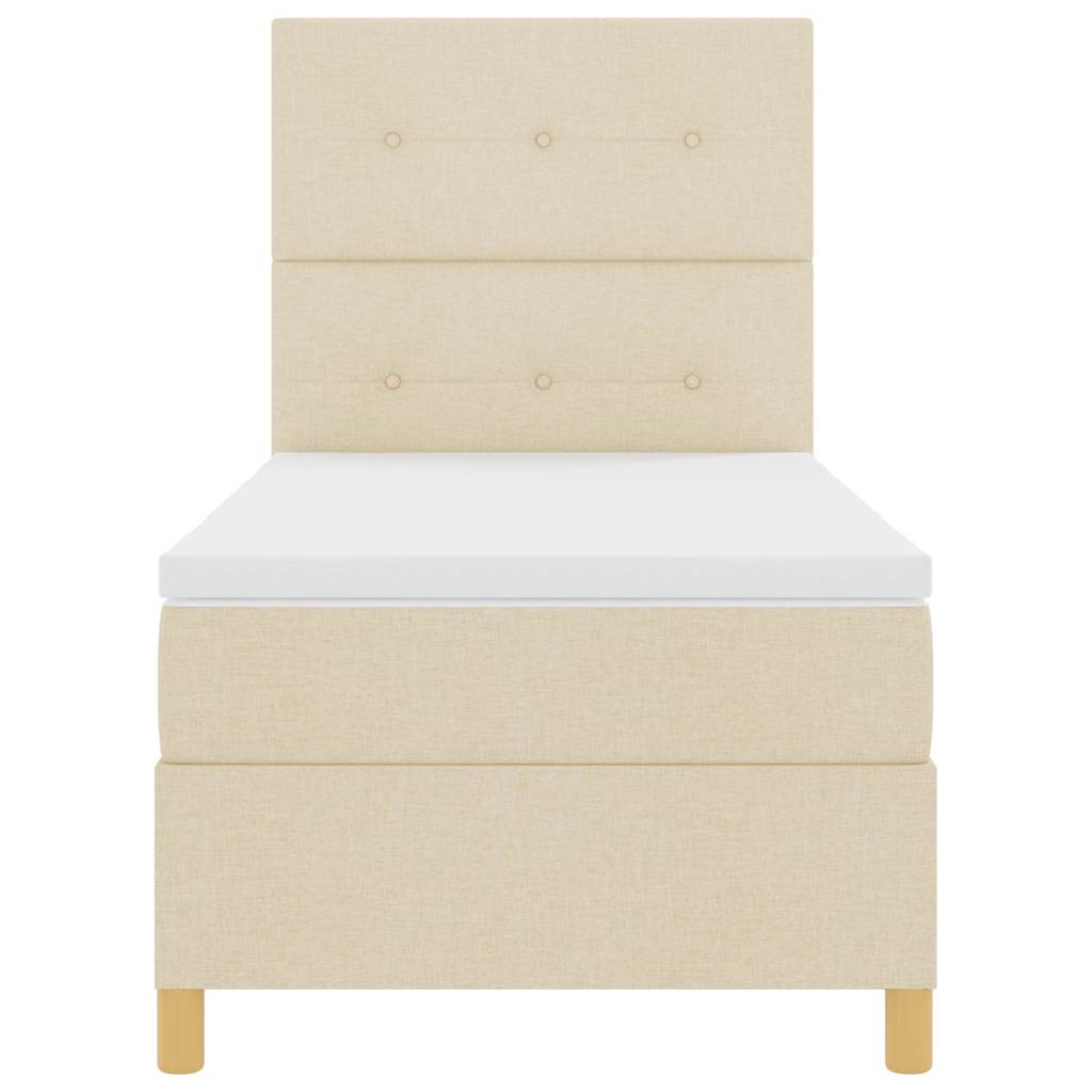 Letto a Sorgente LED con testiera Crema 100 x 200 cm Tessuto | homemem39