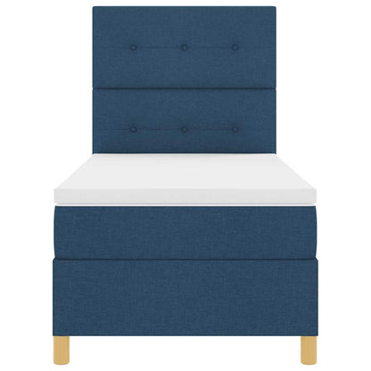 Letto a Sorgente LED con testiera Blu 100 x 200 cm Tessuto | homemem39
