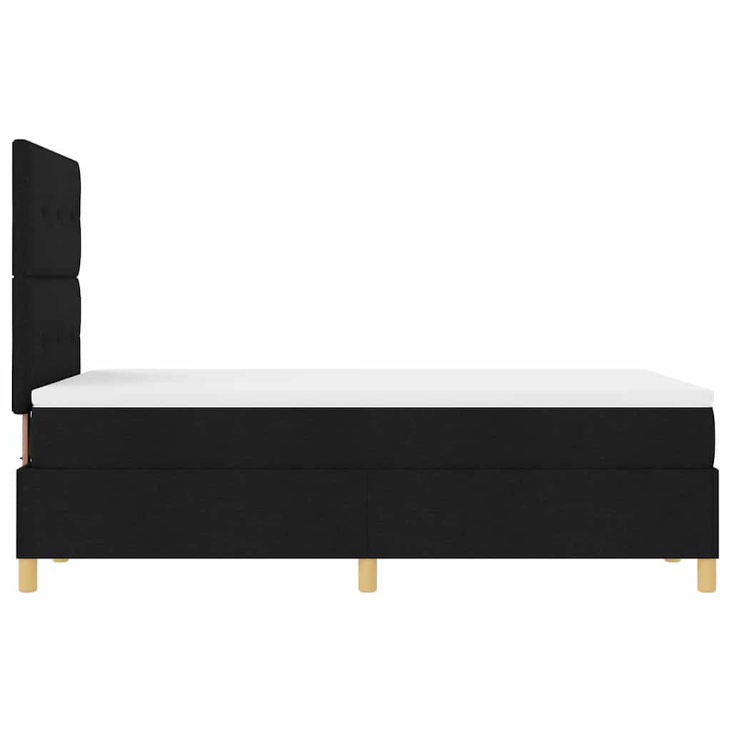 Letto a molle con materasso Nero 120 x 190 cm Tessuto