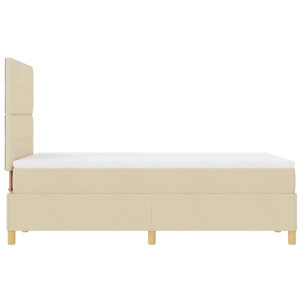 Letto a Sorgente LED con testiera Crema 120 x 190 cm Tessuto | homemem39