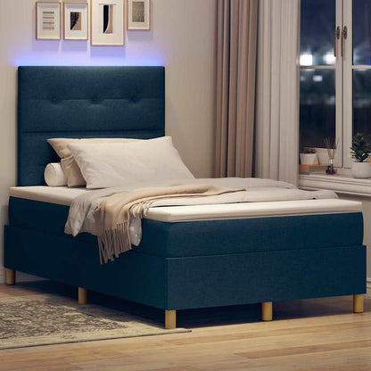 Letto a Sorgente LED con testiera Blu 120 x 190 cm Tessuto | homemem39