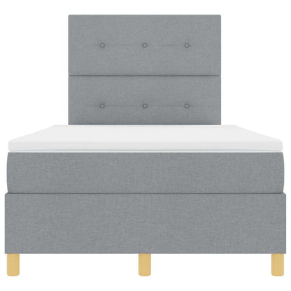 Letto a molle con materasso Grigio chiaro 120 x 200 cm Tessuto