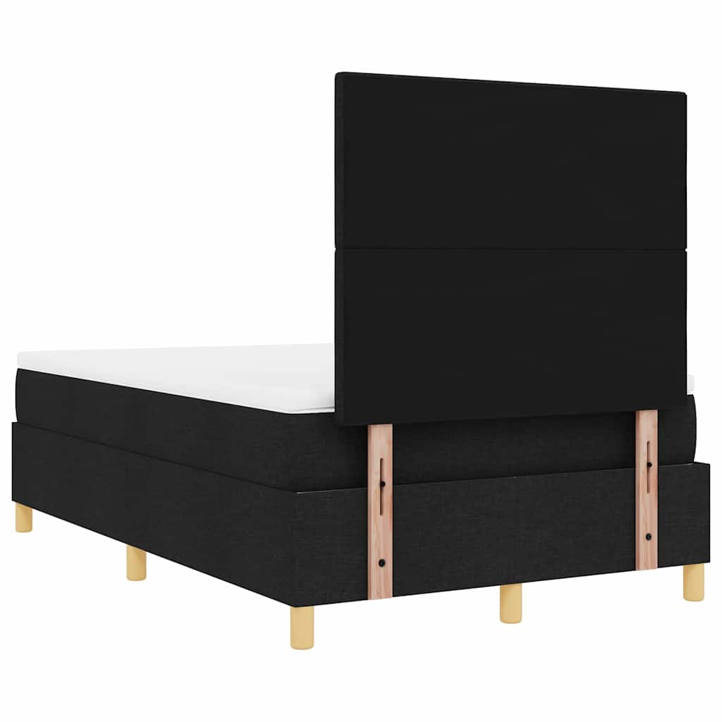 Letto a molle con materasso Nero 120 x 200 cm Tessuto