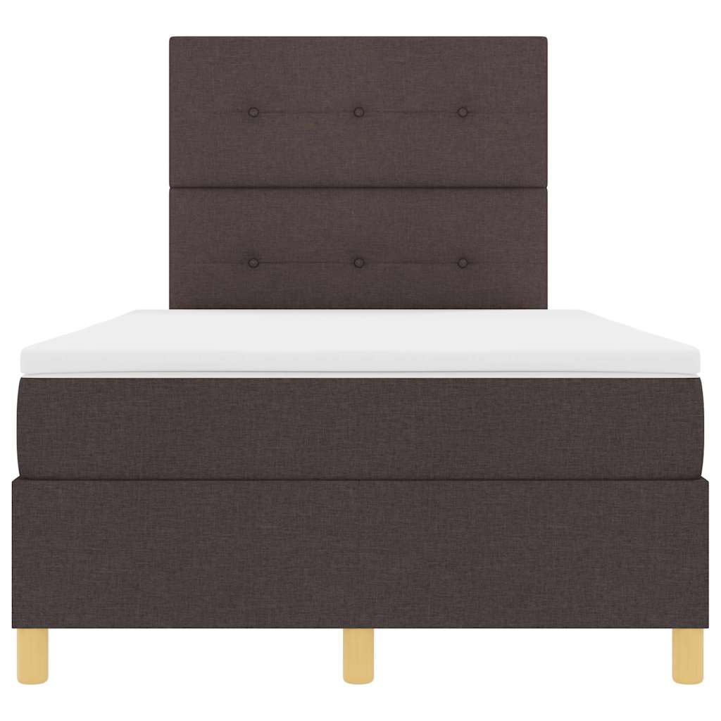 Letto a Sorgente LED Marrone Scuro 120 x 200 cm Tessuto