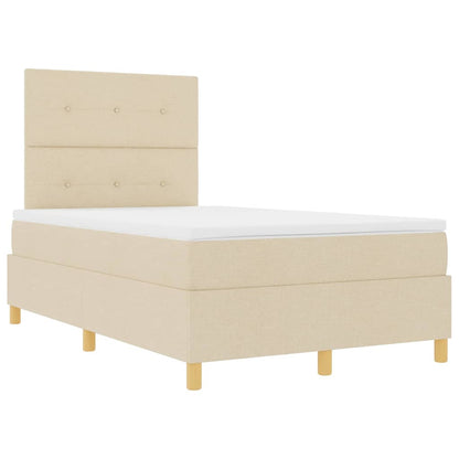 Letto a Sorgente LED con testiera Crema 120 x 200 cm Tessuto | homemem39