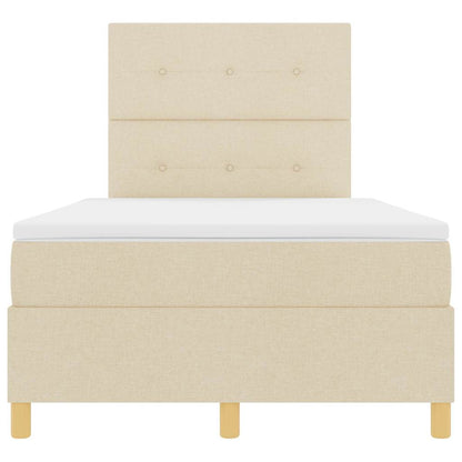 Letto a Sorgente LED con testiera Crema 120 x 200 cm Tessuto | homemem39