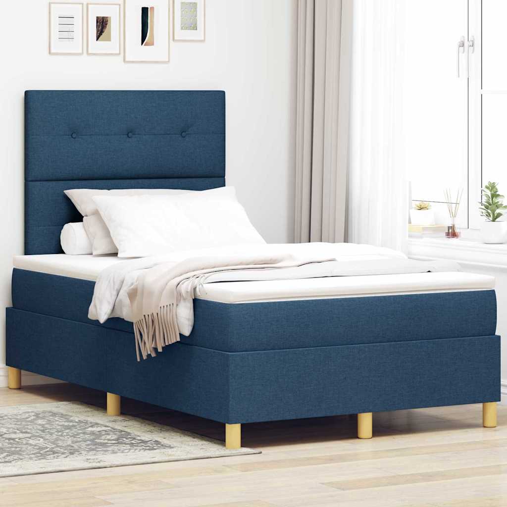 Letto a Sorgente LED con testiera Blu 120 x 200 cm Tessuto | homemem39