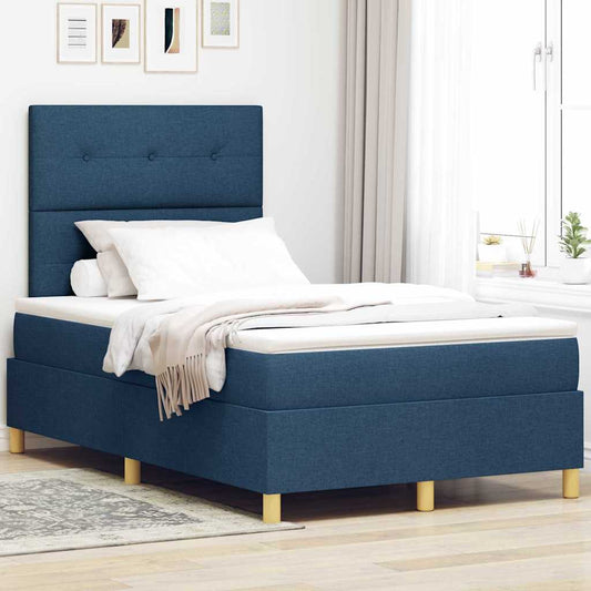 Letto a Sorgente LED con testiera Blu 120 x 200 cm Tessuto | homemem39