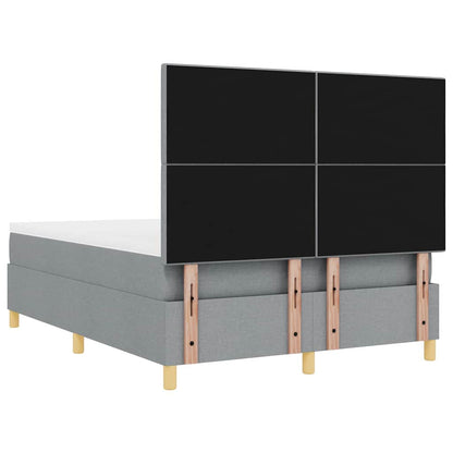 Letto a Sorgente LED Grigio chiaro 140 x 190 cm Tessuto | homemem39