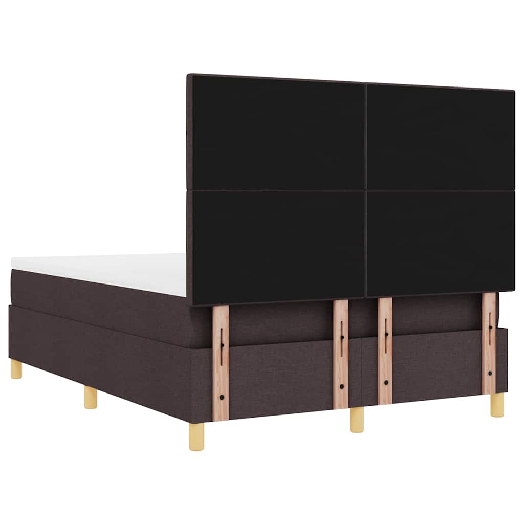 Letto a Sorgente LED Marrone Scuro 140 x 190 cm Tessuto | homemem39