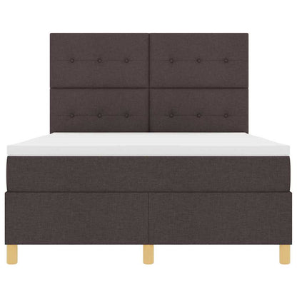 Letto a Sorgente LED Marrone Scuro 140 x 190 cm Tessuto | homemem39