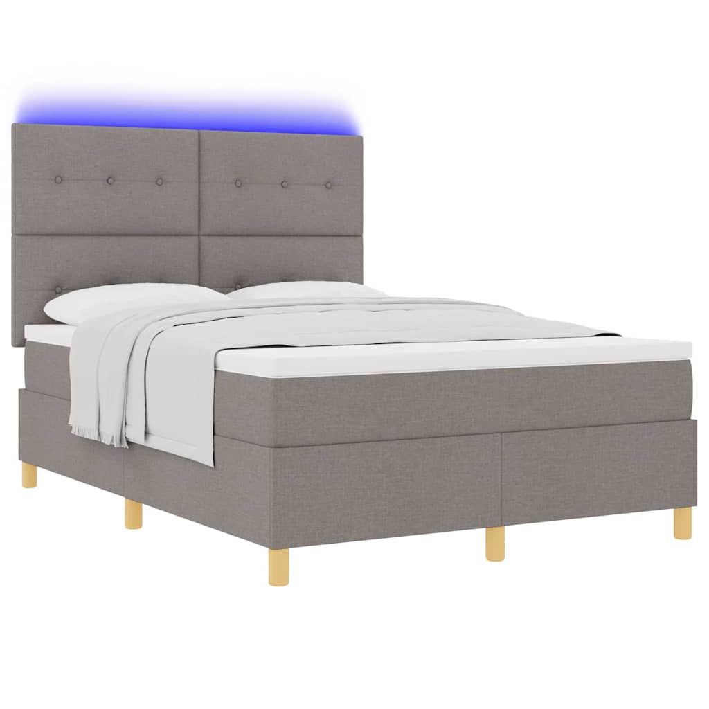 Letto a Sorgente LED con testiera Talpa 140 x 190 cm Tessuto | homemem39