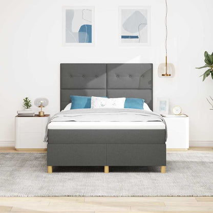Letto a Sorgente LED Grigio scuro 140 x 200 cm Tessuto | homemem39
