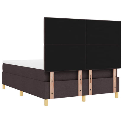 Letto a Sorgente LED Marrone Scuro 140 x 200 cm Tessuto | homemem39