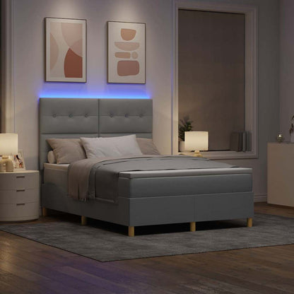 Letto a Sorgente LED Grigio chiaro 160 x 200 cm Tessuto | homemem39