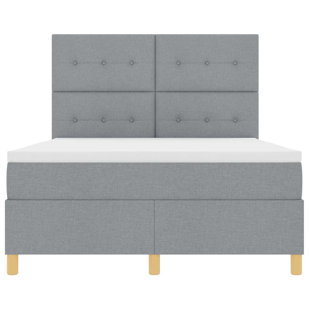Letto a Sorgente LED Grigio chiaro 160 x 200 cm Tessuto | homemem39