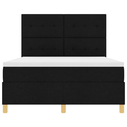 Letto a Sorgente LED con testiera Nero 160 x 200 cm Tessuto | homemem39