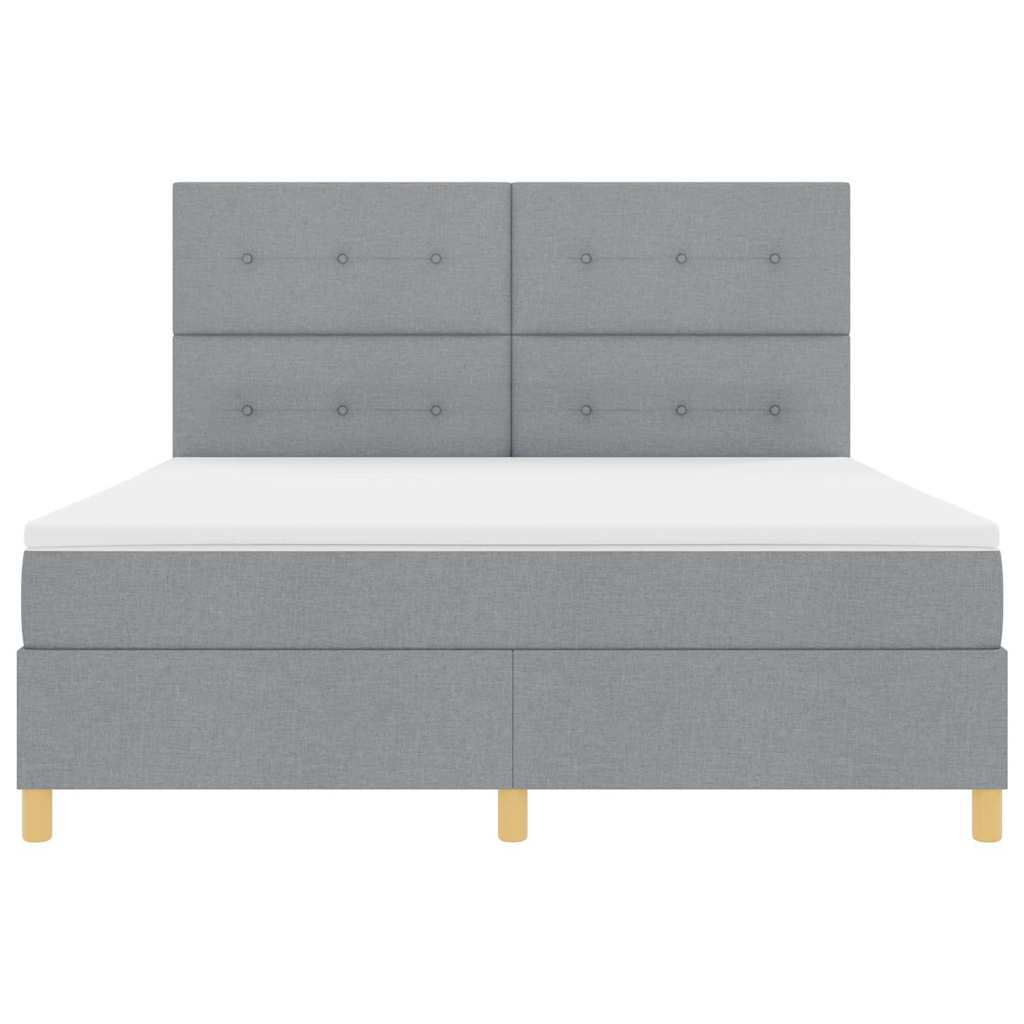 Letto a Sorgente LED Grigio chiaro 180 x 200 cm Tessuto | homemem39