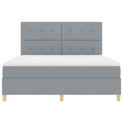Letto a Sorgente LED Grigio chiaro 180 x 200 cm Tessuto | homemem39