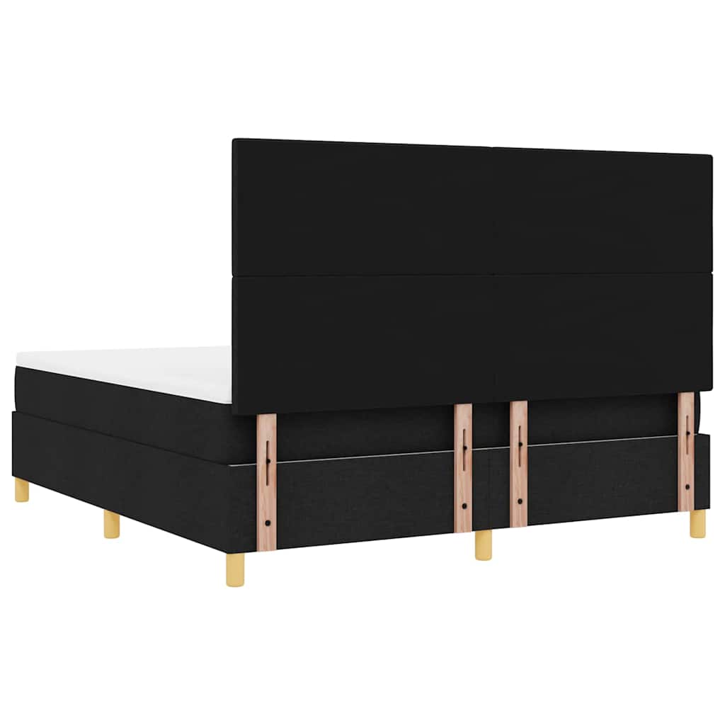Letto a Sorgente LED con testiera Nero 180 x 200 cm Tessuto | homemem39