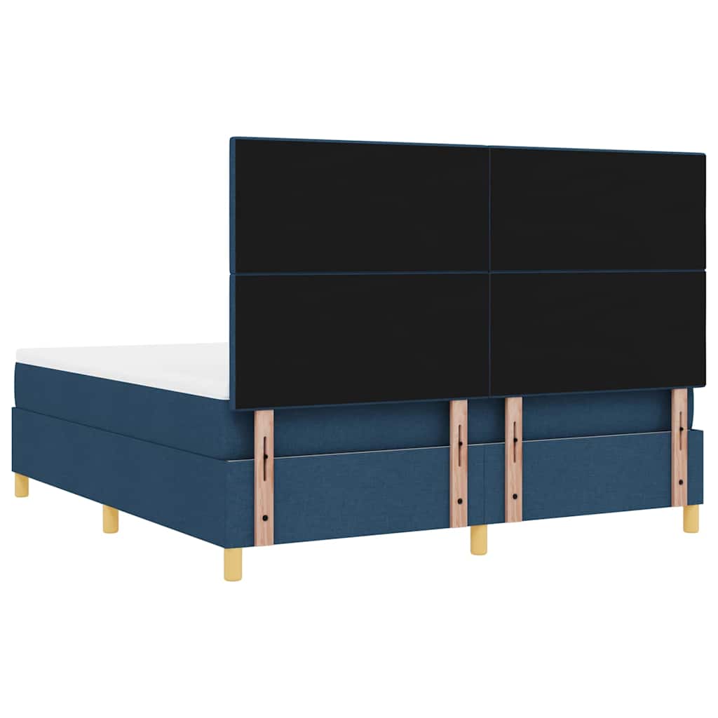 Letto a Sorgente LED con materasso Blu 180 x 200 cm Tessuto