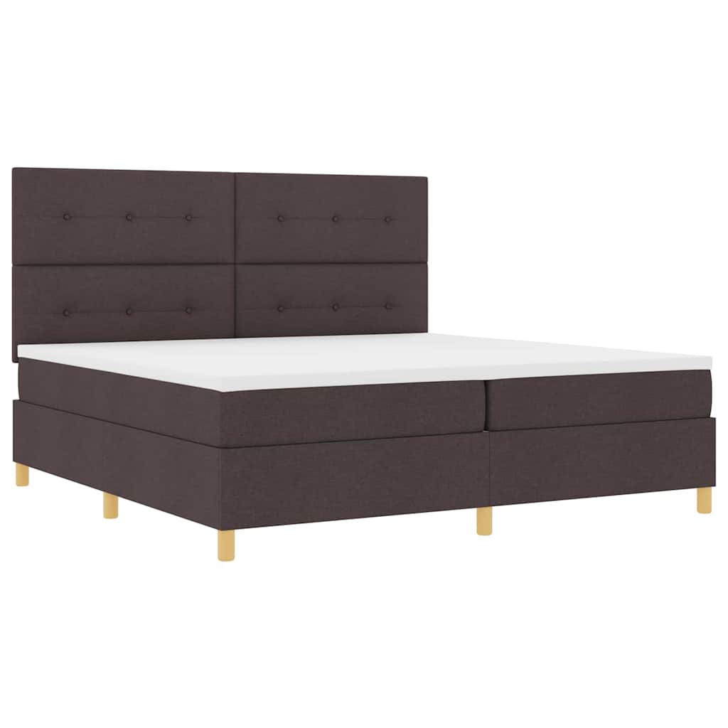 Letto a Sorgente LED Marrone Scuro 200 x 200 cm Tessuto | homemem39