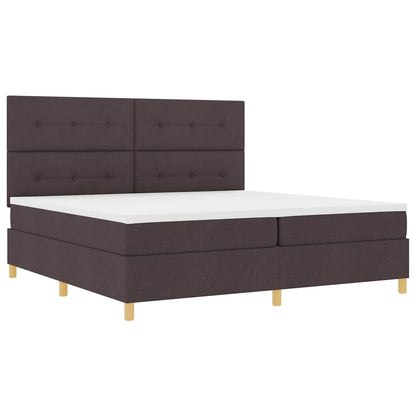 Letto a Sorgente LED Marrone Scuro 200 x 200 cm Tessuto | homemem39