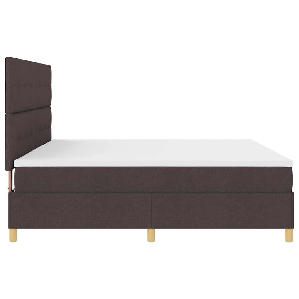 Letto a Sorgente LED Marrone Scuro 200 x 200 cm Tessuto | homemem39