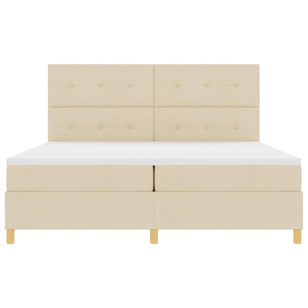 Letto a Sorgente LED con testiera Crema 200 x 200 cm Tessuto | homemem39