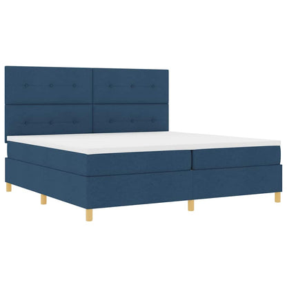 Letto a Sorgente LED con testiera Blu 200 x 200 cm Tessuto | homemem39