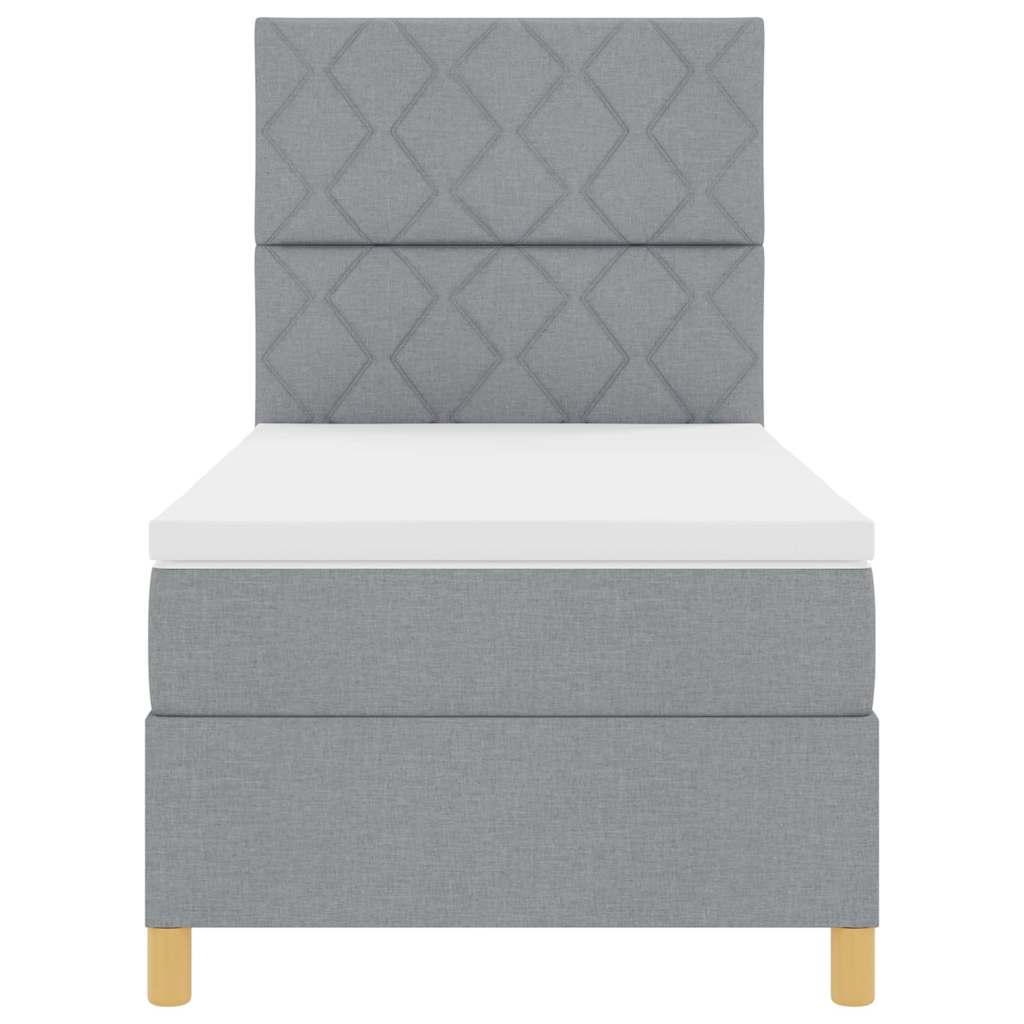 Letto a Sorgente LED Grigio chiaro 100 x 200 cm Tessuto | homemem39