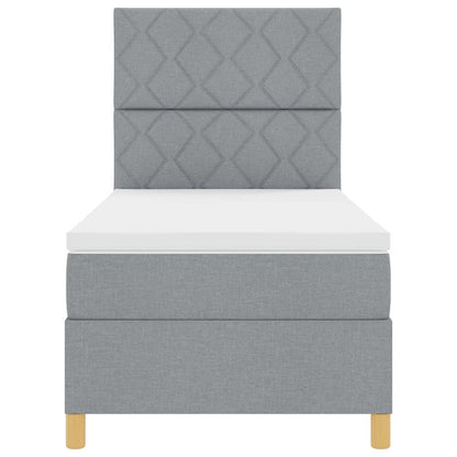 Letto a Sorgente LED Grigio chiaro 100 x 200 cm Tessuto | homemem39