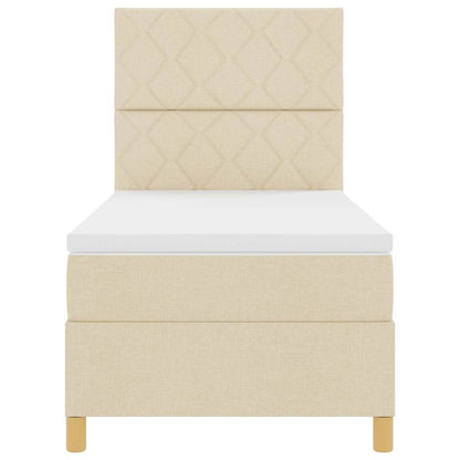 Letto a Sorgente LED con testiera Crema 100 x 200 cm Tessuto | homemem39