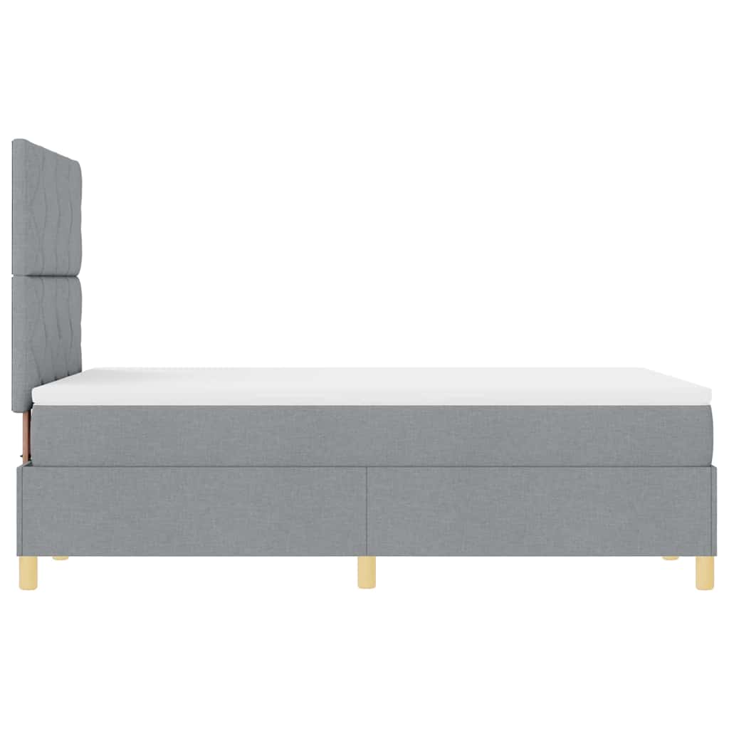 Letto a Sorgente LED Grigio chiaro 120 x 190 cm Tessuto | homemem39