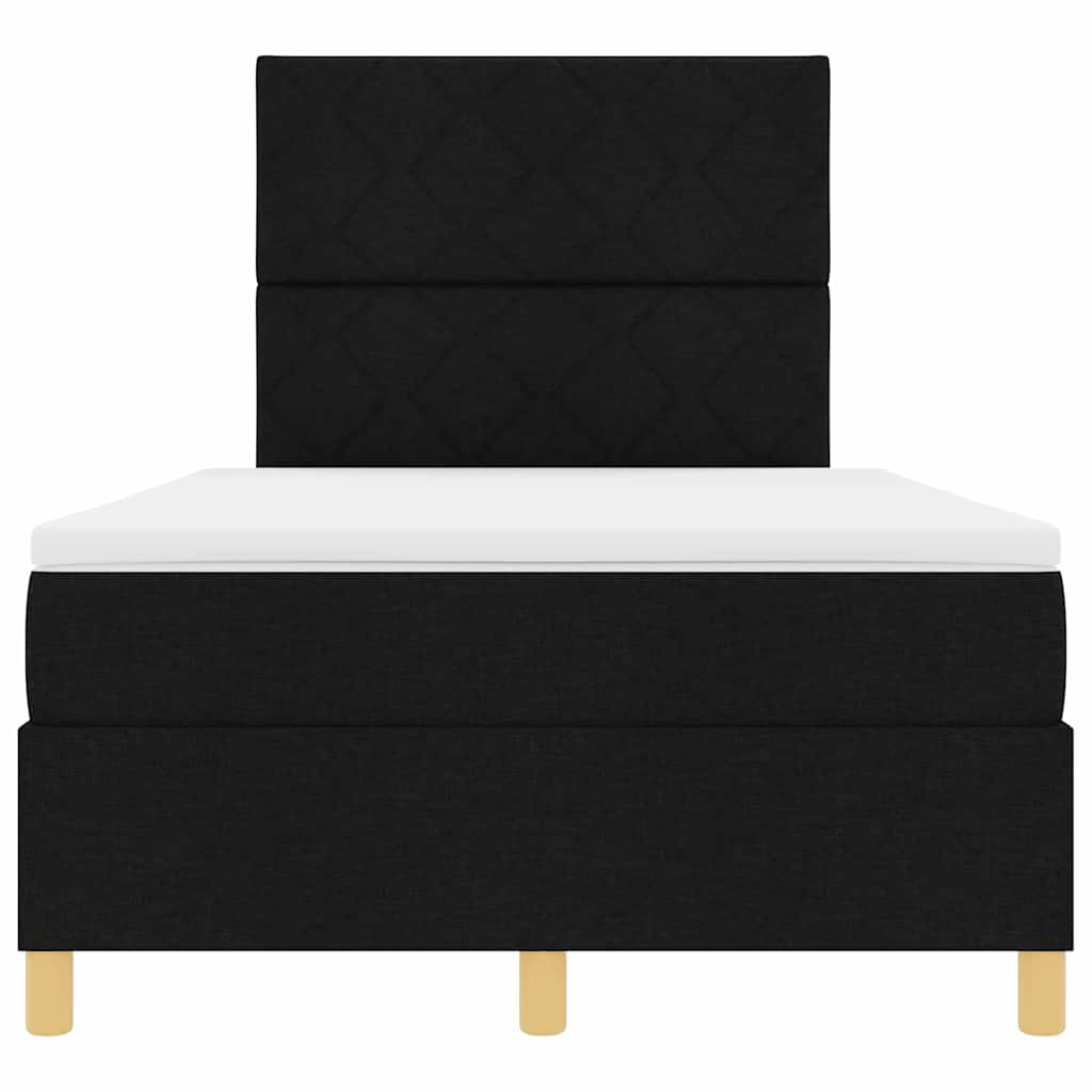 Letto a Sorgente LED con testiera Nero 120 x 190 cm Tessuto | homemem39